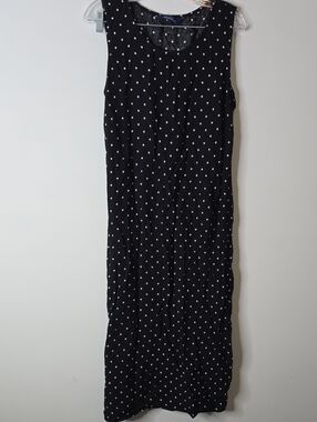 Vintage Plus Size Penningtons Black and White Polka Dot Maxi Dress